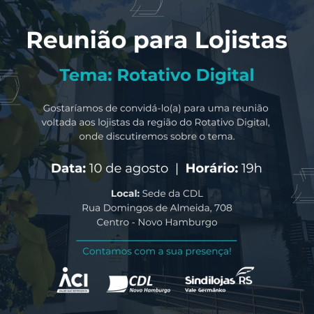 Lojistas debatem mudanças no Rotativo Digital, no dia 10