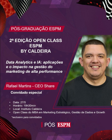 Convite para Open Class ESPM by Caldeira