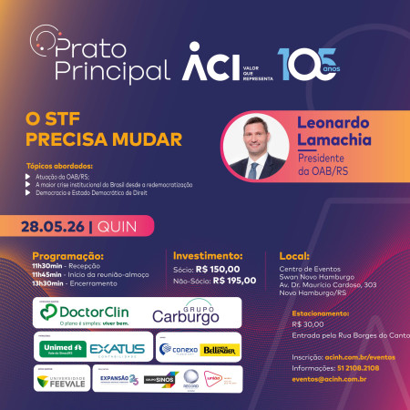 Prato Principal de maio recebe Leonardo Lamachia, presidente da OAB/RS