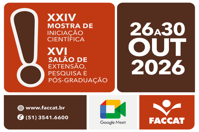 Inscrições abertas para Mostra Científica na Faccat