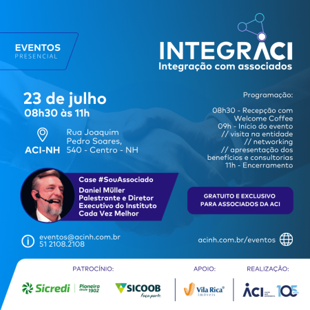 Em novo evento de integração, ACI recebe associados no dia 23