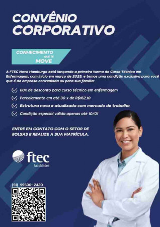 FTEC Novo Hamburgo lança curso técnico em enfermagem com condições especiais para empresas conveniadas