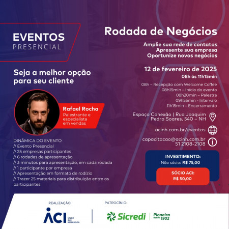 Agende-se para Rodada de Negócios em 12 de fevereiro