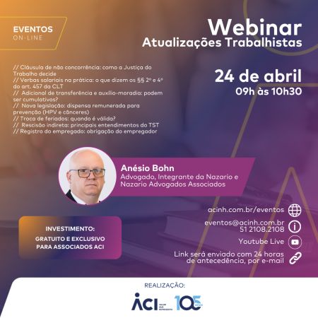 Advogado atualiza associados sobre temas trabalhistas