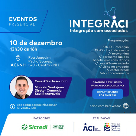 ACI promove evento de integração com associados, nesta terça-feira